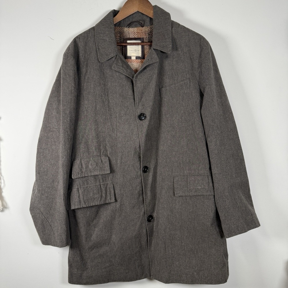 Billy Reid Grey Overcoat‎ Women's XL Lined